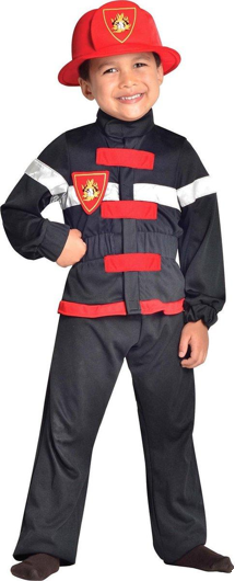 Stoer Brandweerkostuum voor Kinderen - Zwart/Rood