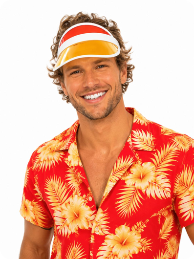Sun visor in Aalst colors red/white/yellow