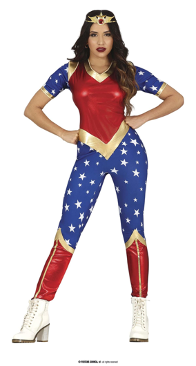 super heroine with stars