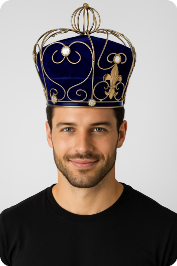 Super luxe koningskroon blauw