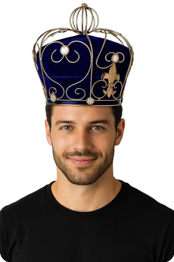 Super luxe koningskroon blauw