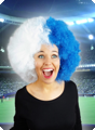 Supporter wig blue white