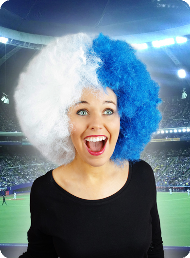 Supporter wig blue white