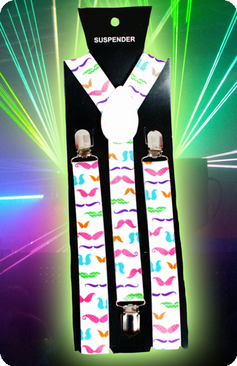 Suspenders with mustaches print