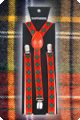 Suspenders with old-fashioned print