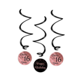 Suspension décorative en spirale anniversaire 16 ans sweet sixteen