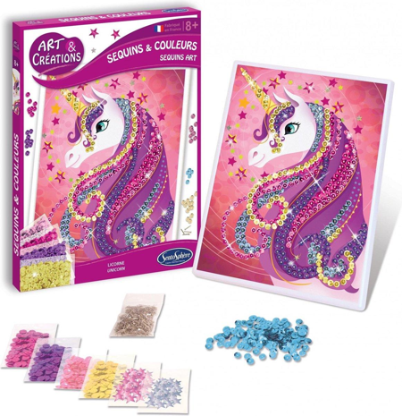 Tableau de paillettes Licorne - Kit de bricolage Sentosphere
