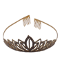 Tiare en or avec strass Queen dorée