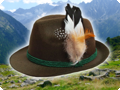 Tirol chapeau vert deluxe avec plume