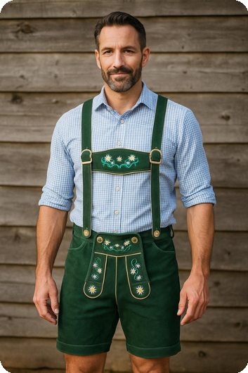 Tirolbroek Lederhosen Groen
