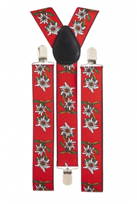 Tiroler Lederhosen Bretellen - Edelweiss Design