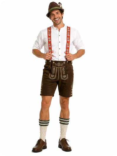 Tiroler Lederhosen Bretellen - Edelweiss Design