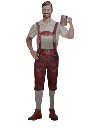 Tiroler oktoberfest hemd en broek voor mannen