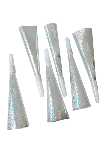 Toeters zilver 6 stuks