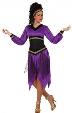 Traditionele Zigeunerin Outfit - Paars & Goud