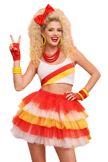 Tulle tutu rokje rood wit geel Aalst/ Oeteldonk