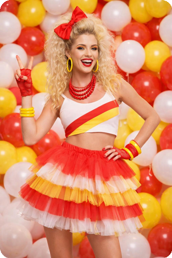 Tulle tutu skirt red white yellow Aalst/ Oeteldonk