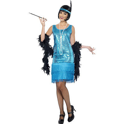 Turquoise flapper dress with sequins