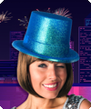 Turquoise top hat glitter