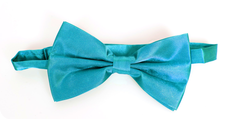Turquoise vlinderstrikje satijn