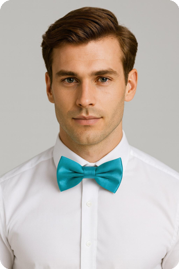 Turquoise vlinderstrikje satijn