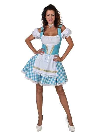 tyrolean dress with turquoise checks