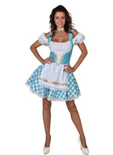 tyrolean dress with turquoise checks
