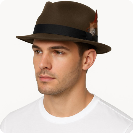 Tyrolean hat luxury dark green with feather