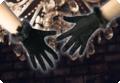 Velvet gloves black