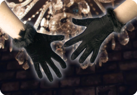 Velvet gloves black
