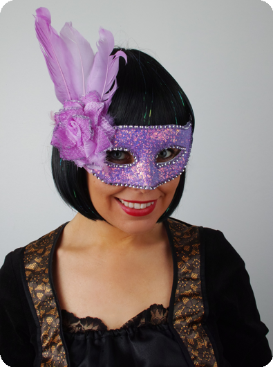 Venetiaans masker glitter paars