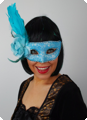 Venetiaans masker glitter turquoise