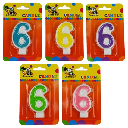 Verjaardag kaars met nummer 6
