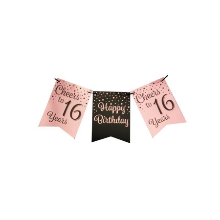 Verjaardag slinger 16 jaar - 6 meter