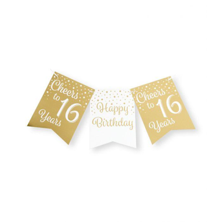 Verjaardag slinger 16 jaar / sweet 16 - 6 meter
