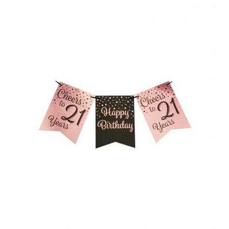 Verjaardag slinger 21 jaar - 6 meter