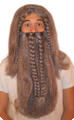 Viking baard en pruik set bruin