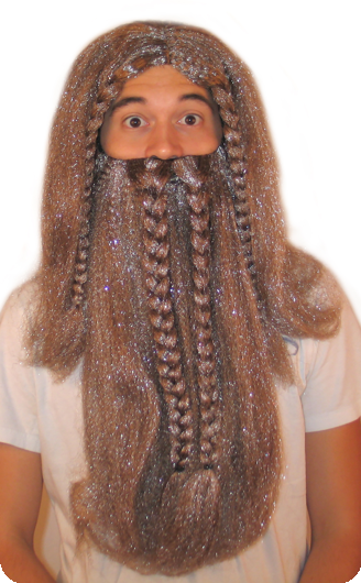 Viking baard en pruik set bruin