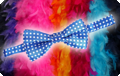 Vlinderstrikje blauw met witte bolletjes