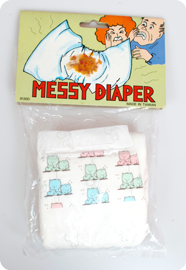 Vuile baby luier / pamper fopartikel