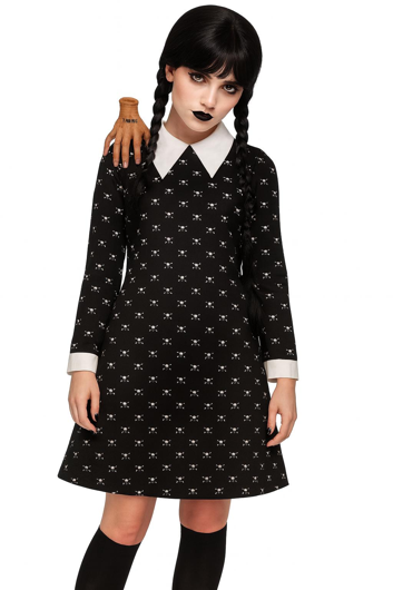 Wednesday jurk met skulls