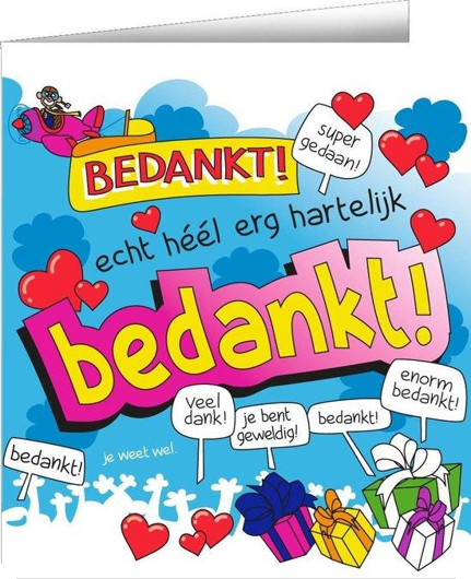 Wenskaarten - Bedankt cartoon