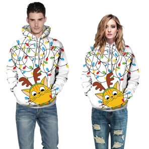 white christmas hoodie meowy christmass
