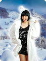 White faux fur coat (fake fur)