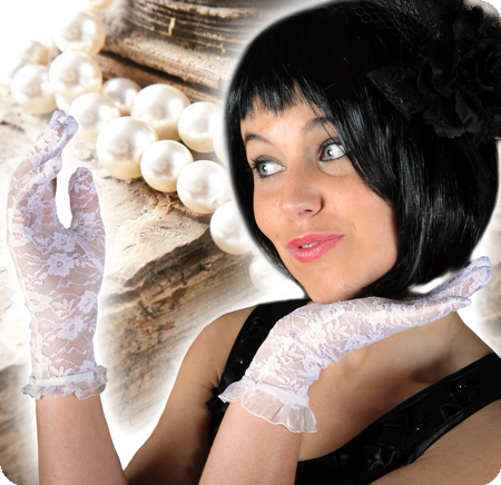 White lace gloves