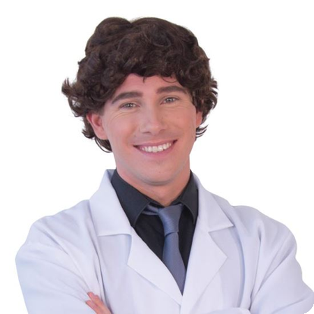 Wig gentleman brown with curls