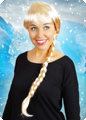 Wig with long braid blonde