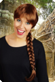 Wig with long braid brown
