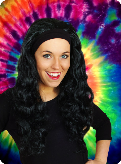 Wig with long hair and hair band Jenna Black