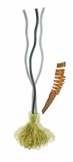 witch broom with sound and movement 100cm